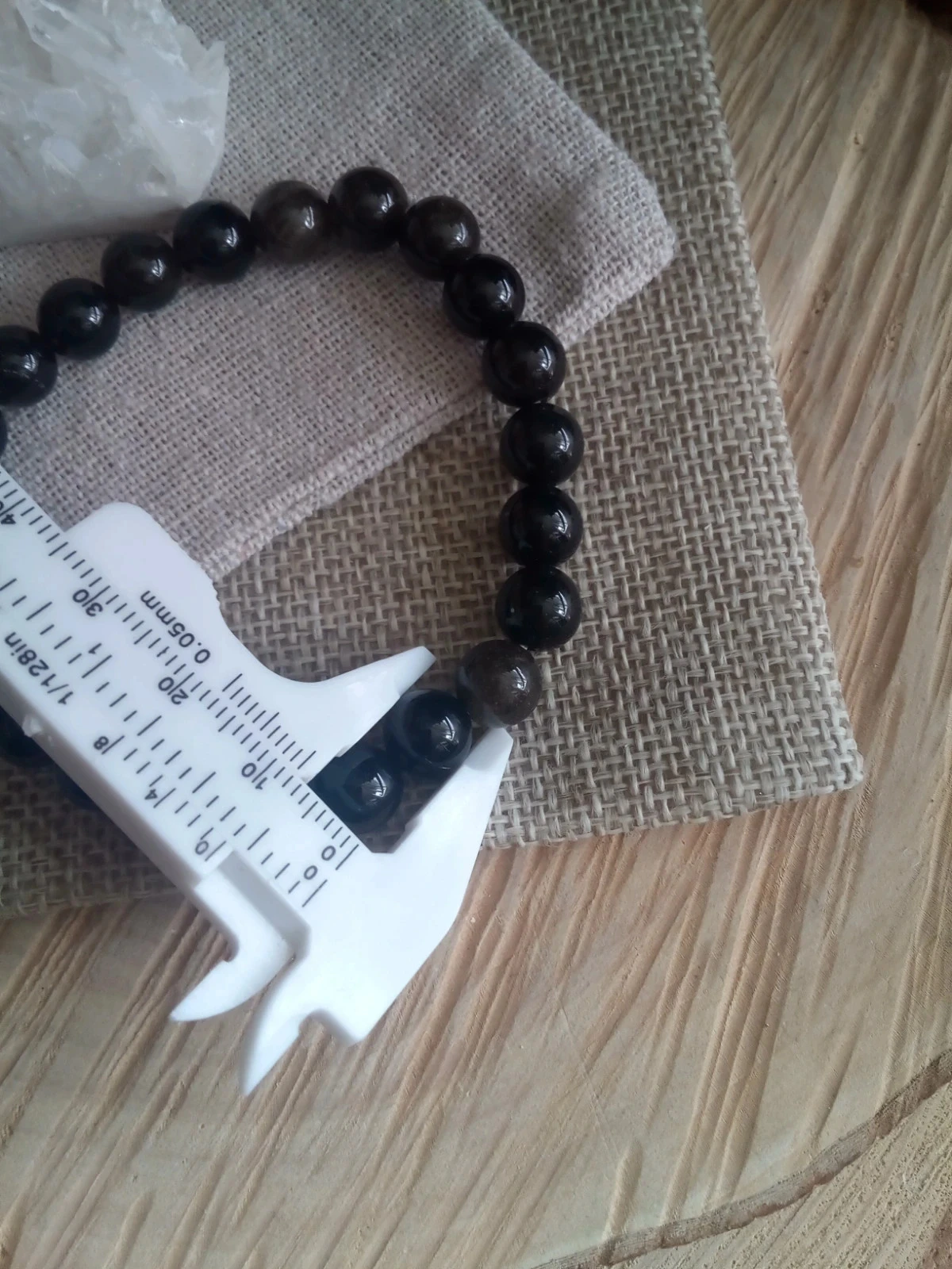 Bracelet en pierres naturelles d'obsidienne oeil céleste – photo 3